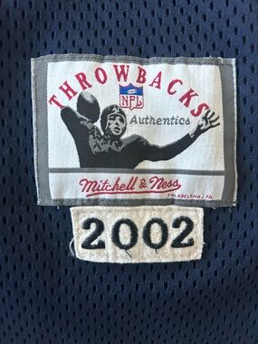 Mitchell & Ness Navy Blue Throwbacks NFL Patch Jersey